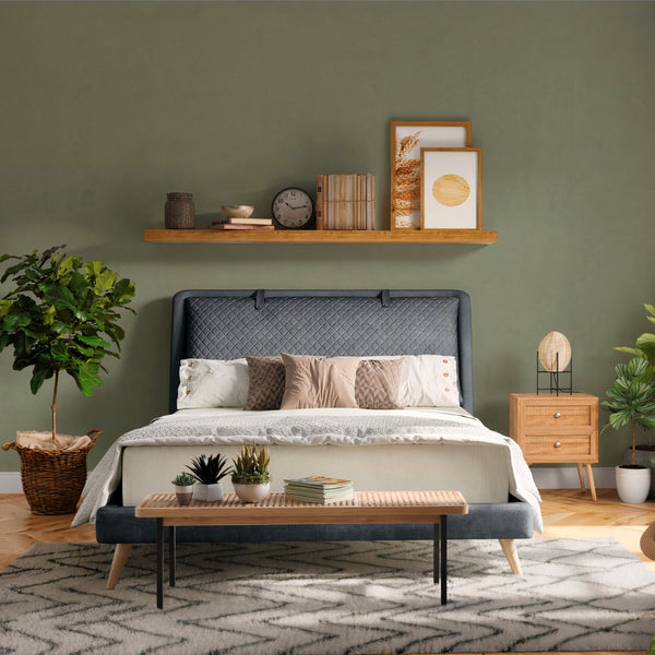Cody - 2 Drawer Bedside Table In Cane And Mango Wood