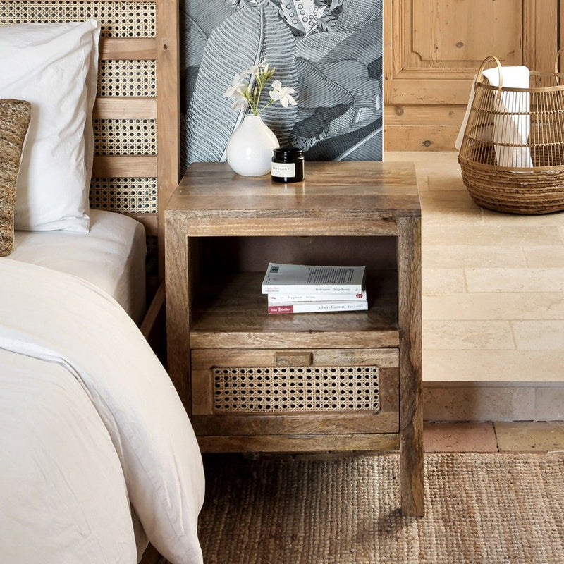 Tiki Bedside Table - Brown