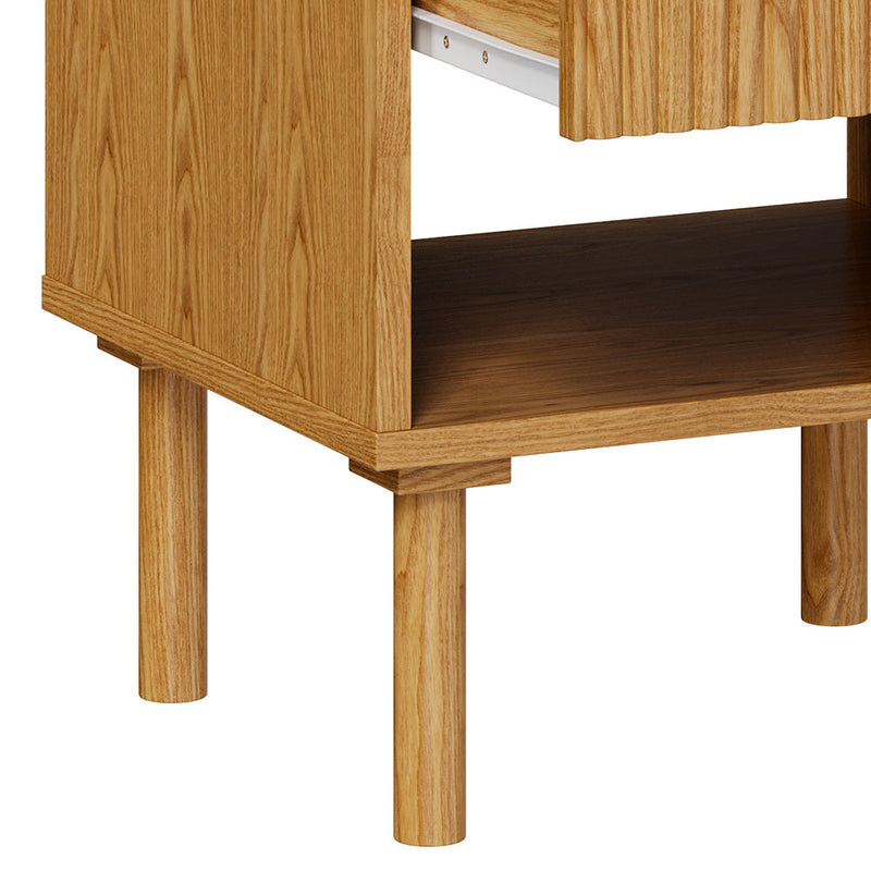 Table de chevet Inès en bois d'hévéa massif