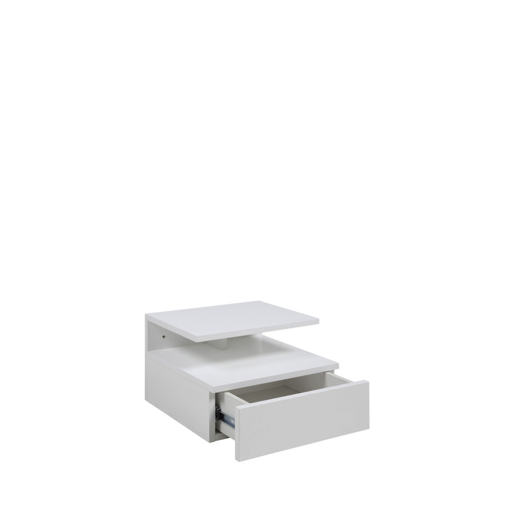 Kamichi - Table De Chevet Murale 1 Tiroir - Bois - Blanc