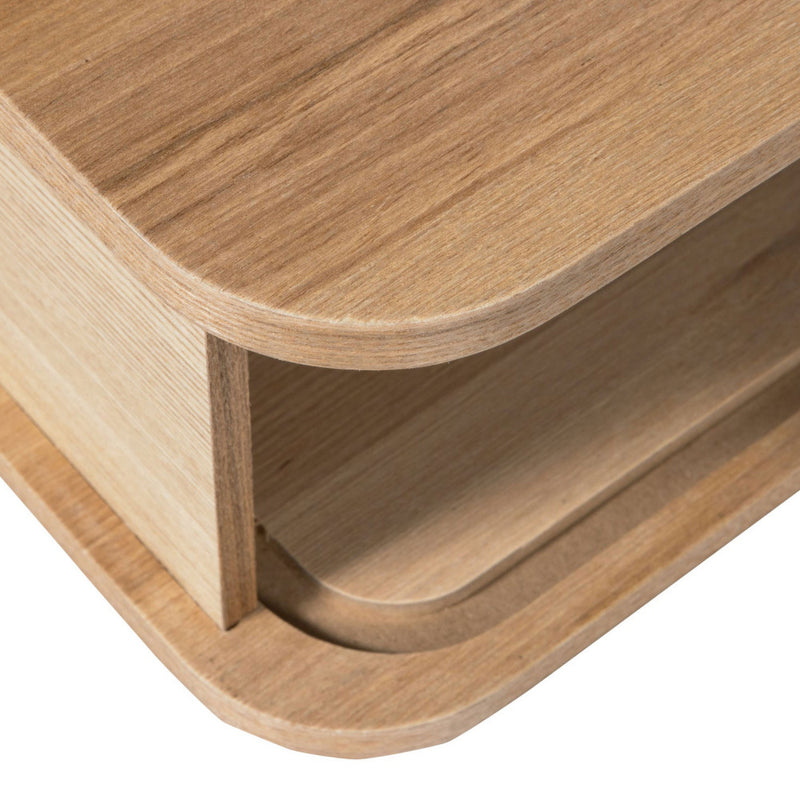 Jena - Table De Chevet Suspendue 1 Porte Coulissante - Bois - Bois clair