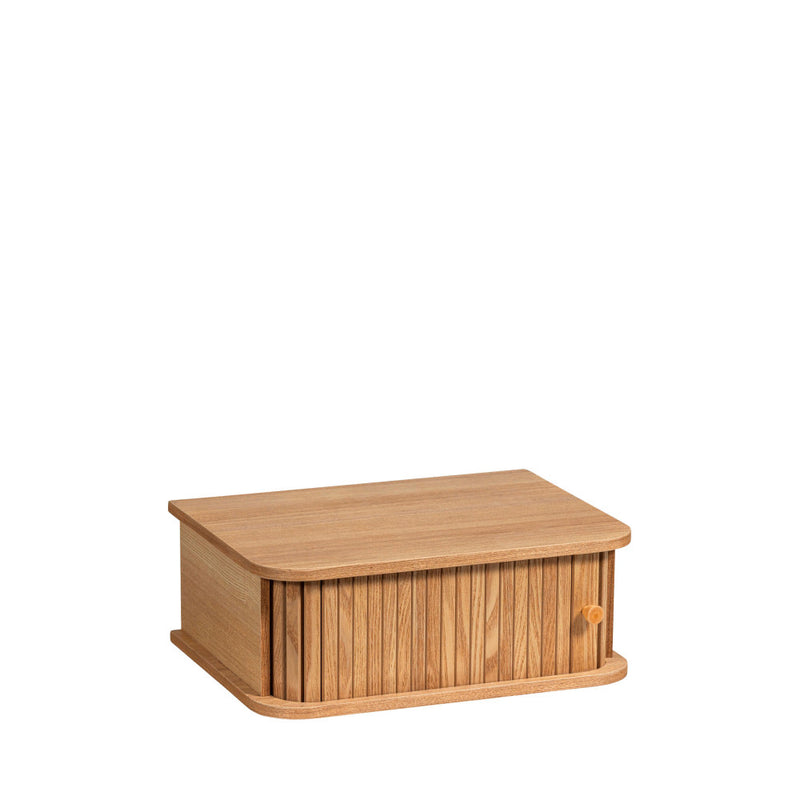 Jena - Table De Chevet Suspendue 1 Porte Coulissante - Bois - Bois clair
