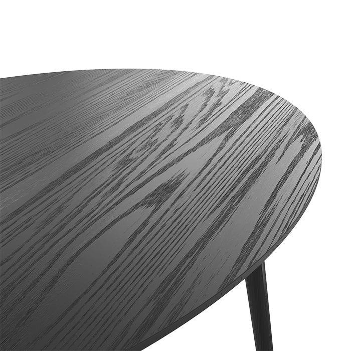Eddy - Oval Table for 6 People in Black Wood