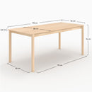 Table rectangulaire Irène en placage frêne effet blanchi 6 places