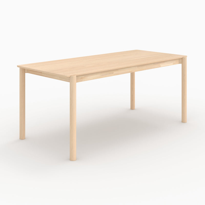Table rectangulaire Irène en placage frêne effet blanchi 6 places