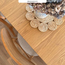 Table rectangulaire Oman 4/6 personnes extensible en bois clair 150/180 cm