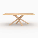 Table Robin rectangulaire en bois d'hévéa massif clair 8 personnes