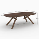 Table Merlin rectangulaire en bois d'hévéa massif foncé 8 personnes