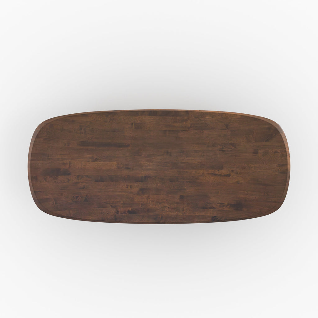 Aladin - Mesa rectangular de madera maciza de caucho oscuro para 10 personas