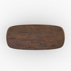 Aladin - Mesa rectangular de madera maciza de caucho oscuro para 10 personas
