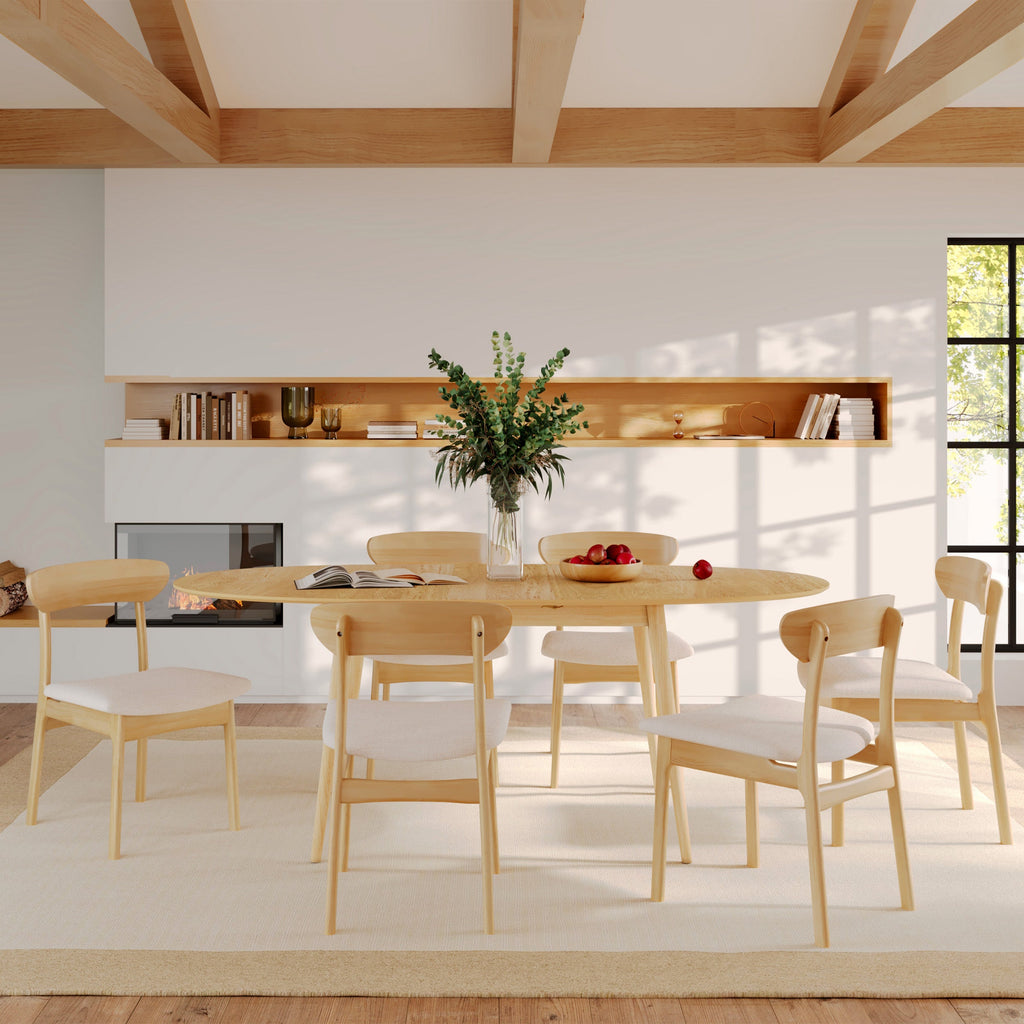 Eddy - Table Ovale 6/8 Personnes Extensible En Bois Clair