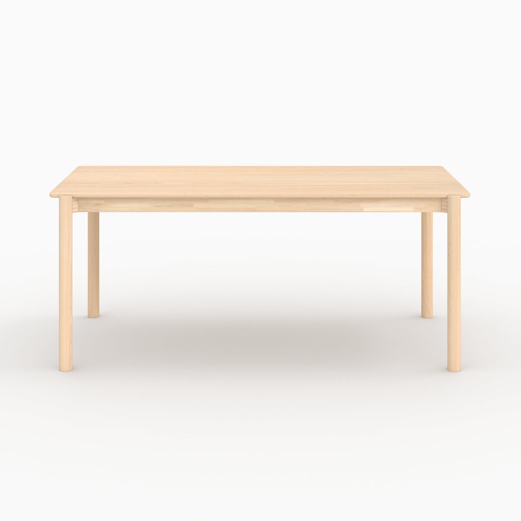 Irène - Mesa rectangular de chapa de fresno efecto blanqueado 6 plazas
