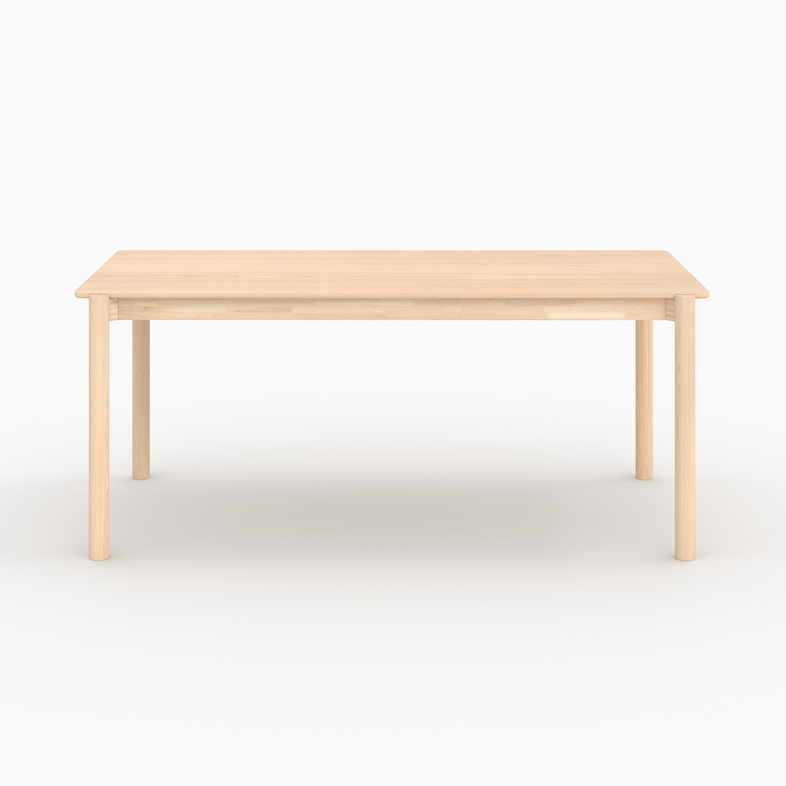 Irène - Mesa rectangular de chapa de fresno efecto blanqueado 6 plazas