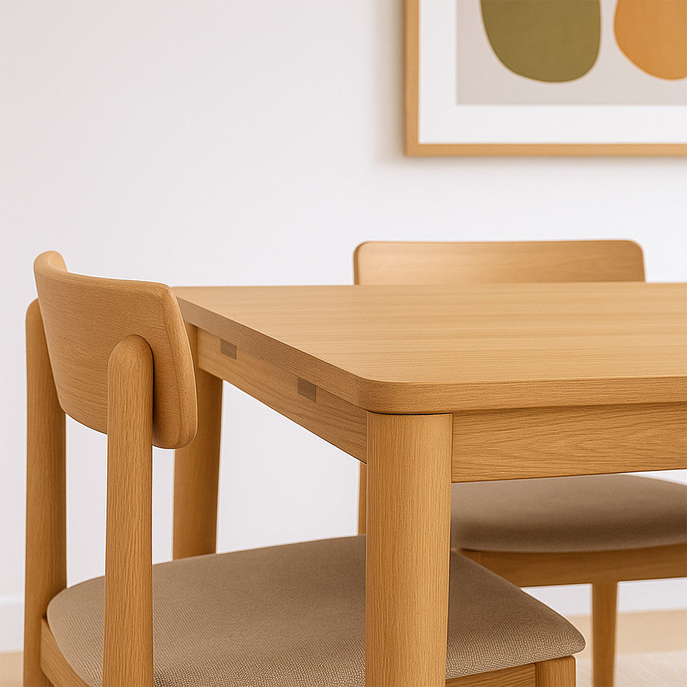 Savacou - Mesa de comedor extensible de 8 a 12 personas - Madera - Madera clara