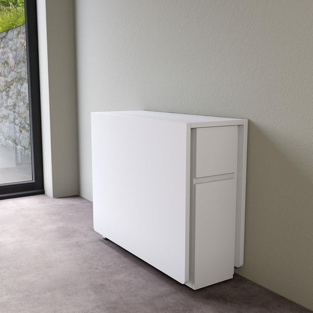 Kungla - Mesa de comedor plegable para 2 personas - Madera - Blanco