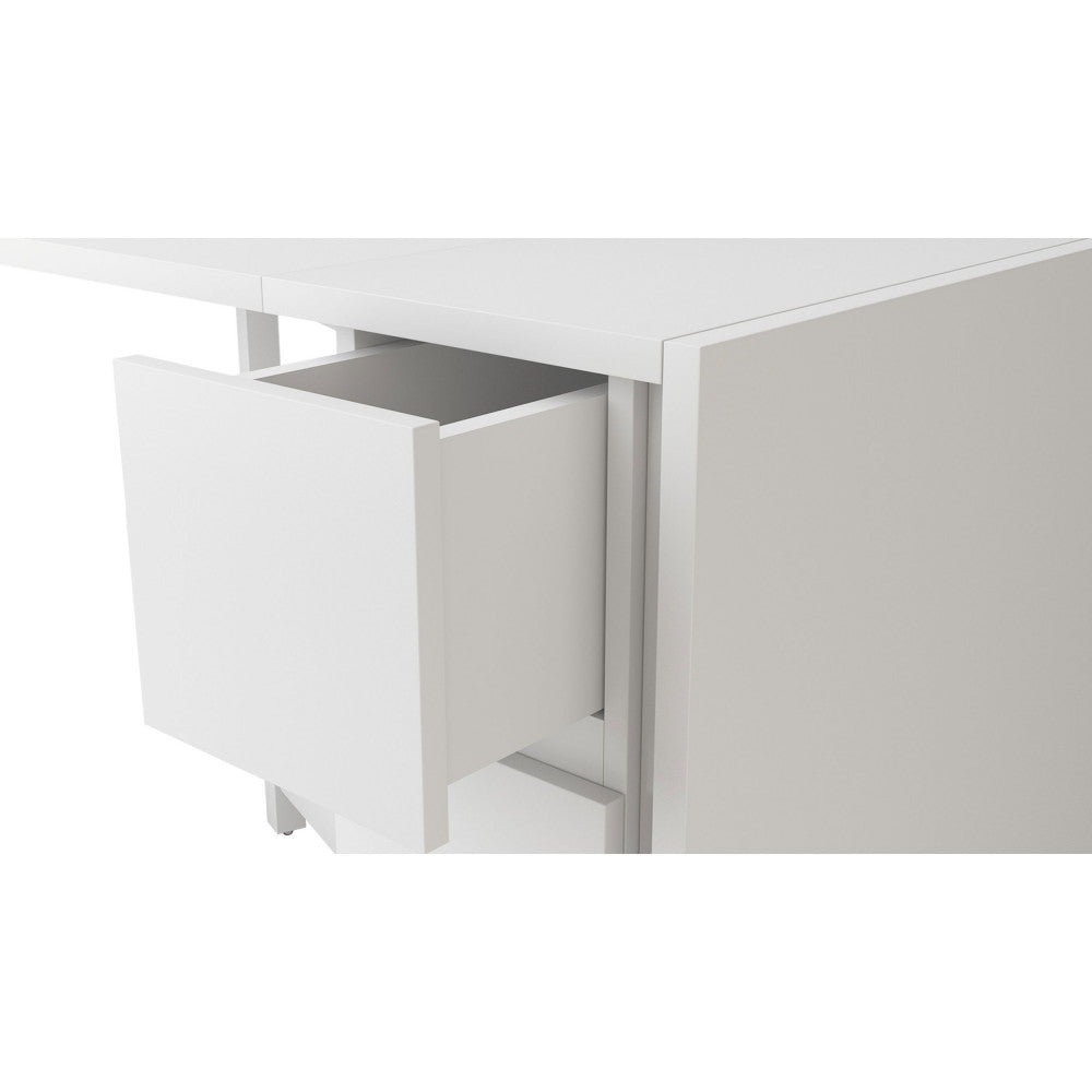 Kungla - Mesa de comedor plegable para 2 personas - Madera - Blanco