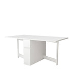 Kungla - Mesa de comedor plegable para 2 personas - Madera - Blanco