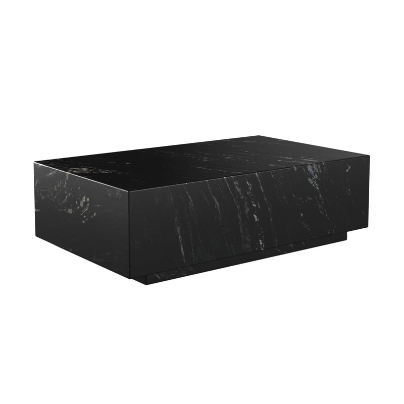 table marbre basse rectangulaire izae noire