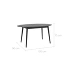 Eddy - Oval Table for 6 People in Black Wood
