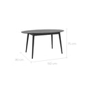 Table ovale Eddy 6 personnes en bois noir 150 cm