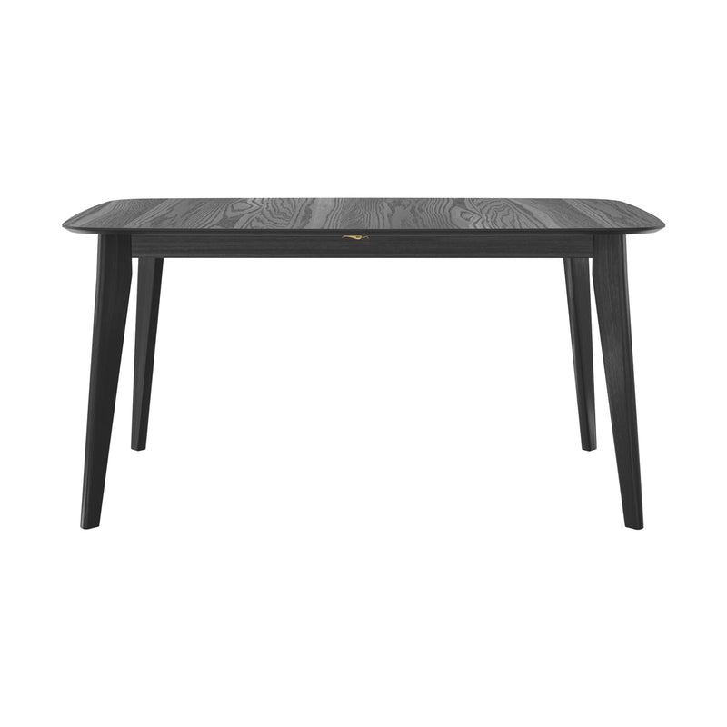 Table rectangulaire Oman 4/6 personnes extensible en bois noir 150/180 cm