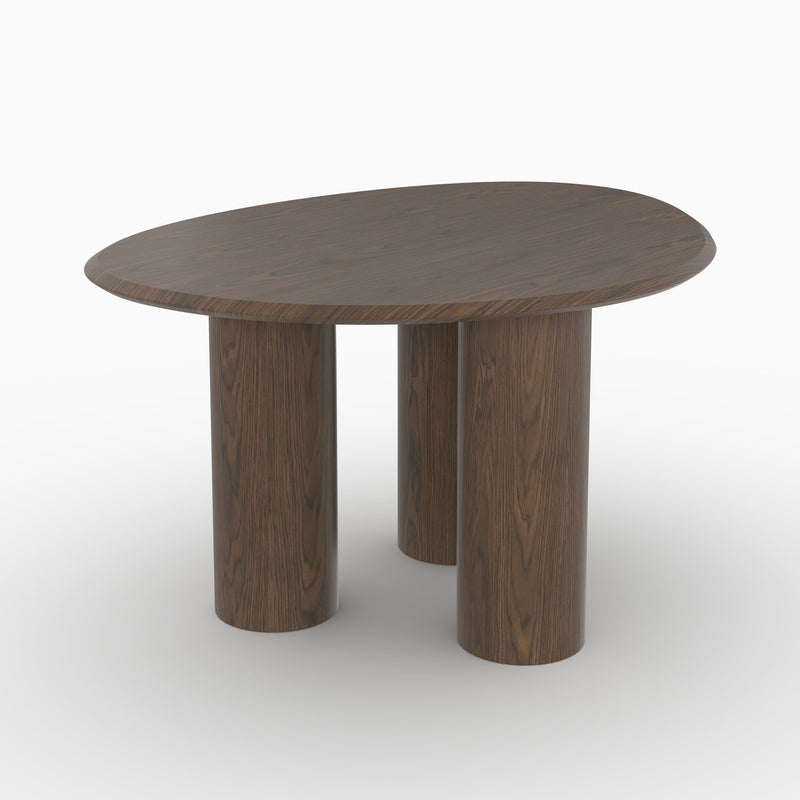 Table organique Aya en placage noyer, 6 personnes