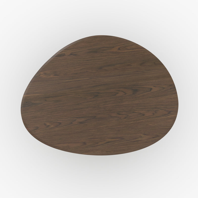 Table organique Aya en placage noyer, 6 personnes