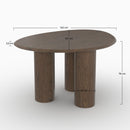 Table organique Aya en placage noyer, 6 personnes