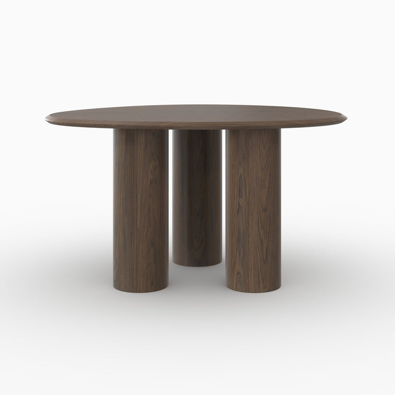 Table organique Aya en placage noyer, 6 personnes