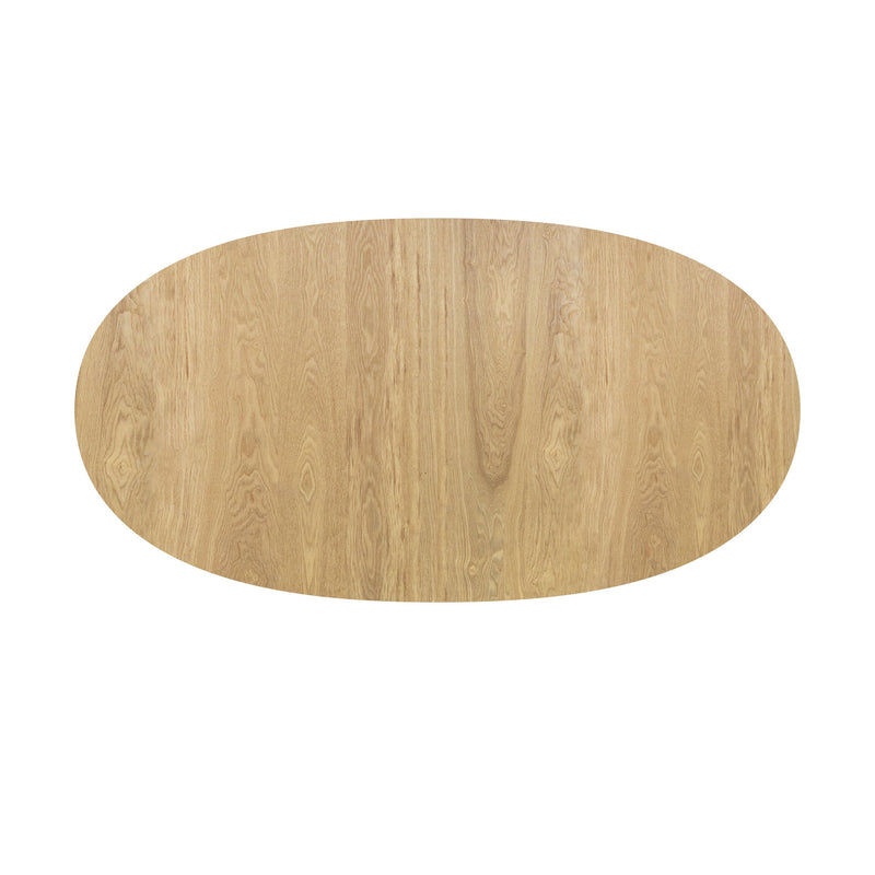 Table ovale Eddy 6/8 personnes extensible en bois clair 170/200 cm