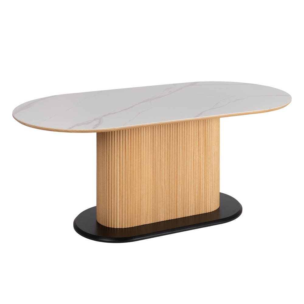 Nori – Ovaler Tisch 180 cm – Marmor-Optik