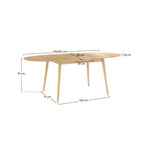 Eddy - Table Ovale 6/8 Personnes Extensible En Bois Clair