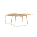 Table ovale Eddy 6/8 personnes extensible en bois clair 170/200 cm