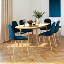 Table ovale Eddy 6/8 personnes extensible en bois clair 170/200 cm