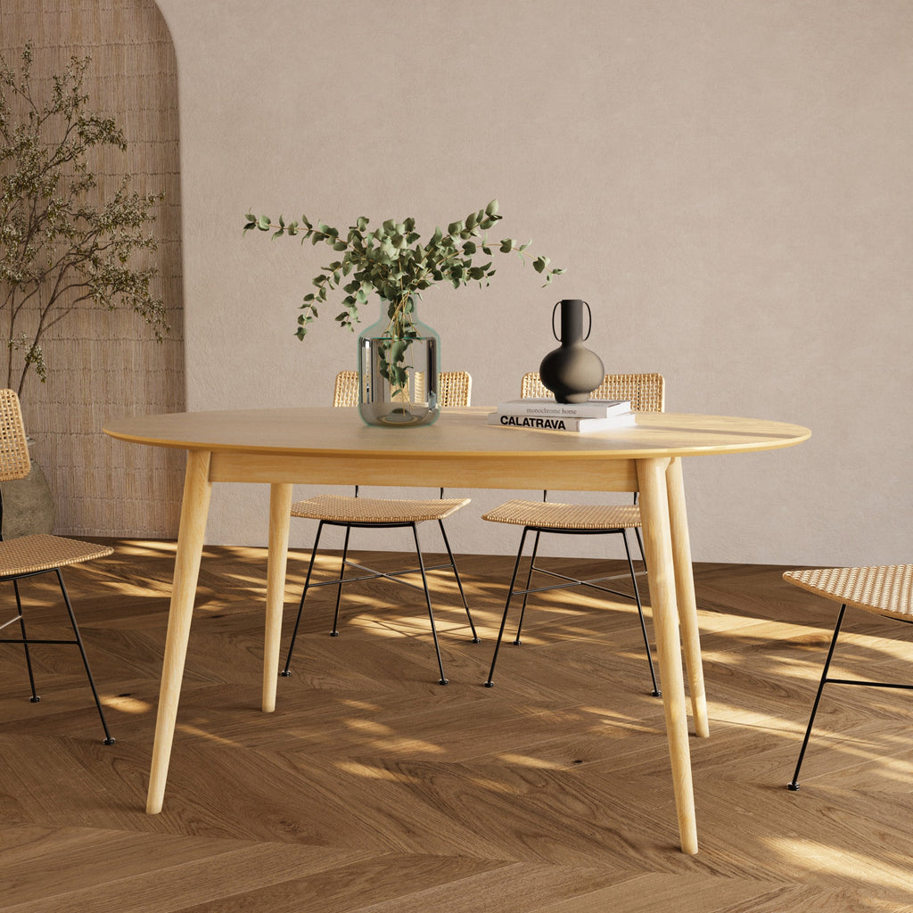 Eddy - Oval Table for 6 People in Light Wood