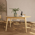 Eddy - Oval Table for 6 People in Light Wood