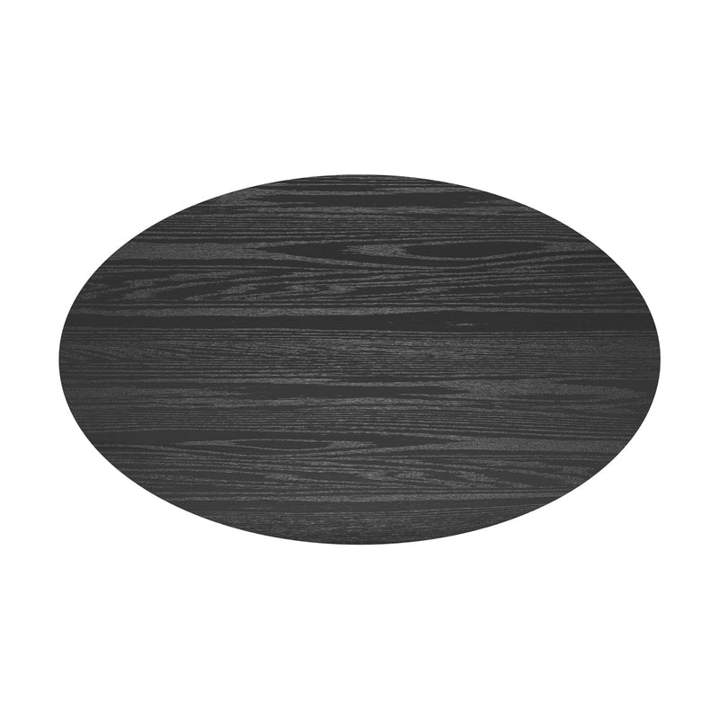 Table ovale Eddy 6 personnes en bois noir 150 cm