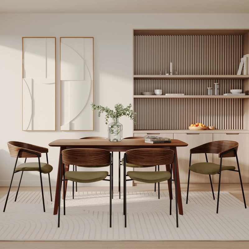 table rectangulaire bois fonce 150 cm oman