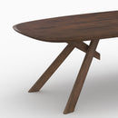 Table Merlin rectangulaire en bois d'hévéa massif foncé 8 personnes