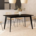 Omán - Mesa rectangular para 6 personas en madera negra