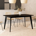 Omán - Mesa rectangular para 6 personas en madera negra