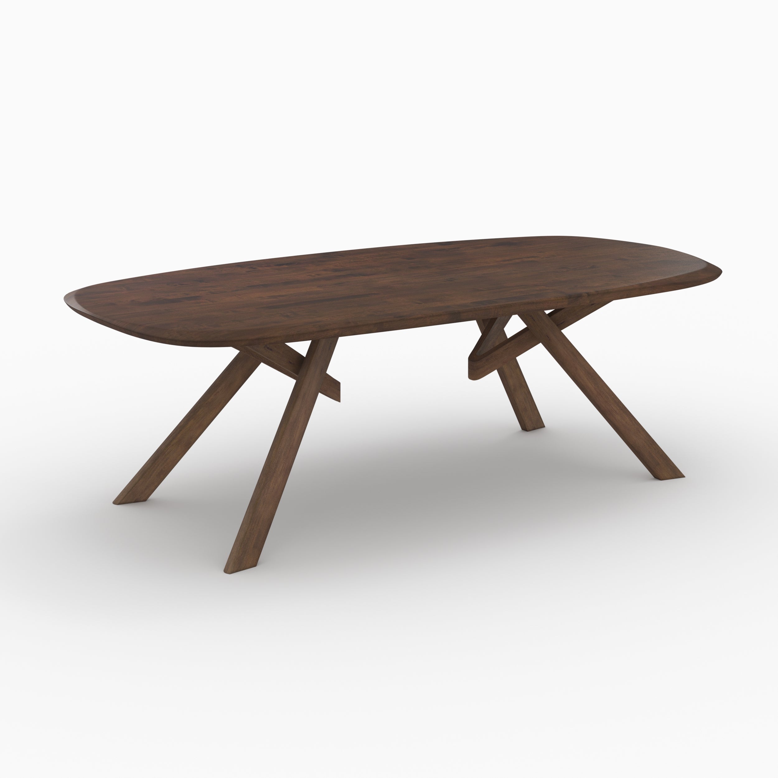 Merlin - Table Rectangulaire En Bois D'Hévéa Massif Foncé 8 Personnes