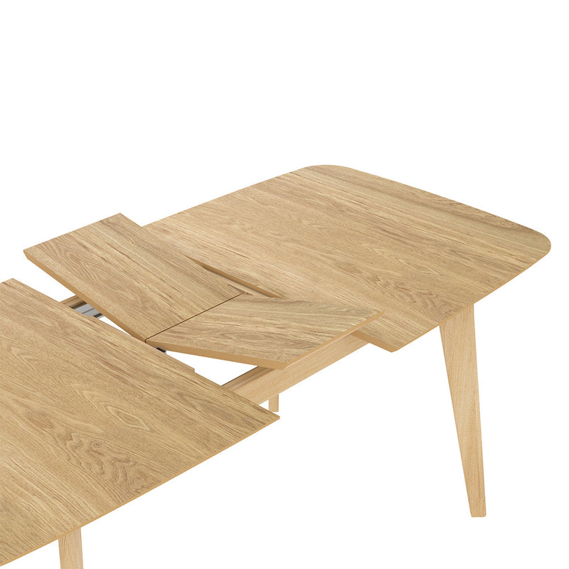 Table rectangulaire Oman 4/6 personnes extensible en bois clair 150/180 cm