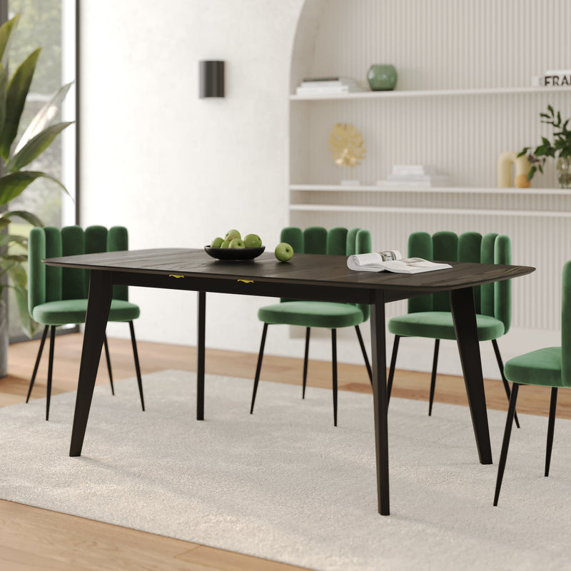 Table rectangulaire Oman 4/6 personnes extensible en bois noir 150/180 cm