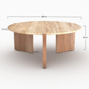 Table basse Sierra en travertin et bois D85 cm