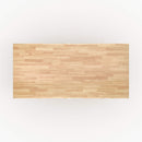 Table Robin rectangulaire en bois d'hévéa massif clair 8 personnes