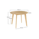Table ronde Réno 4 personnes en bois clair D100 cm