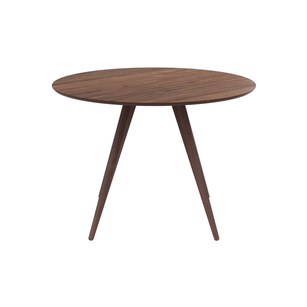 Liwa - Mesa Redonda para 4 Personas en Madera Oscura Acabado Nogal