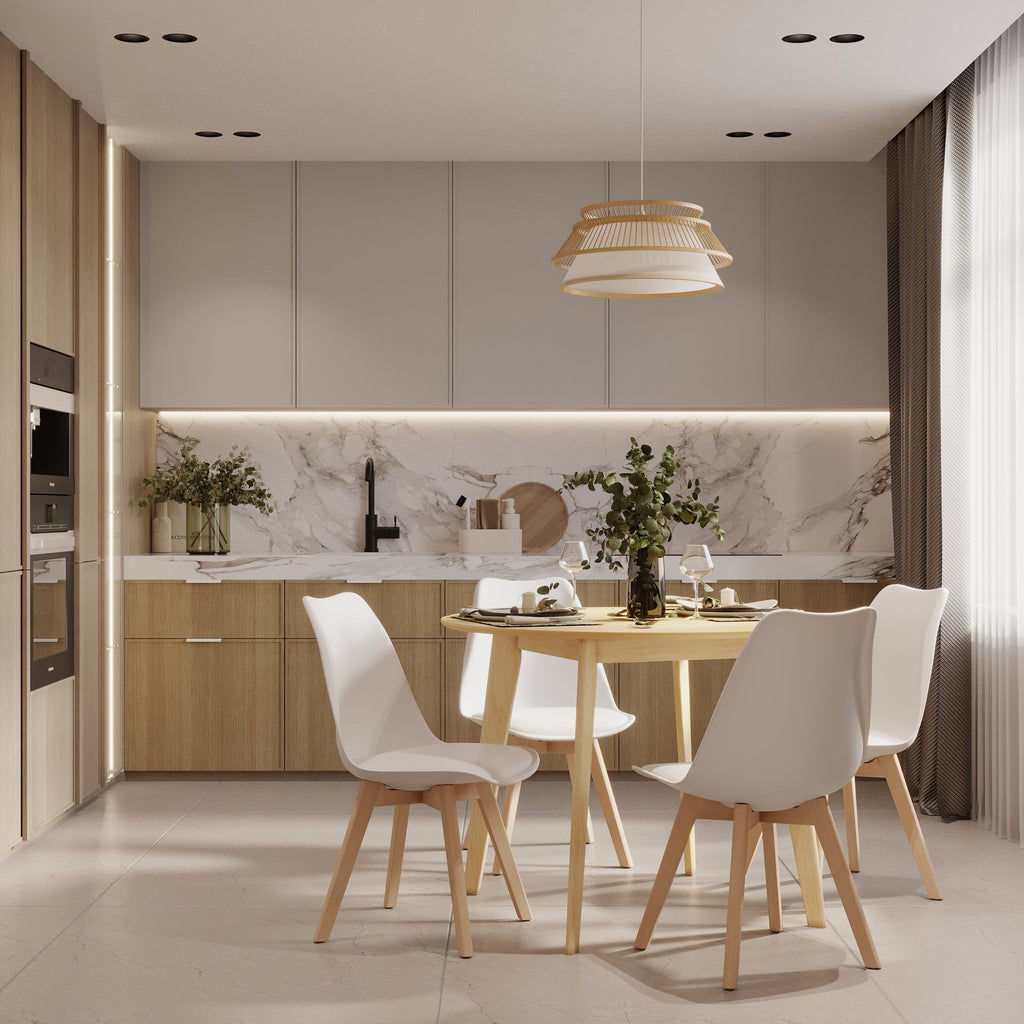 Réno - Round Table for 4 People in Light Wood
