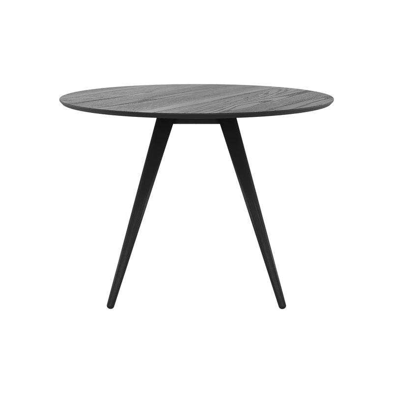 Table ronde Liwa 4 personnes en bois noir D105 cm